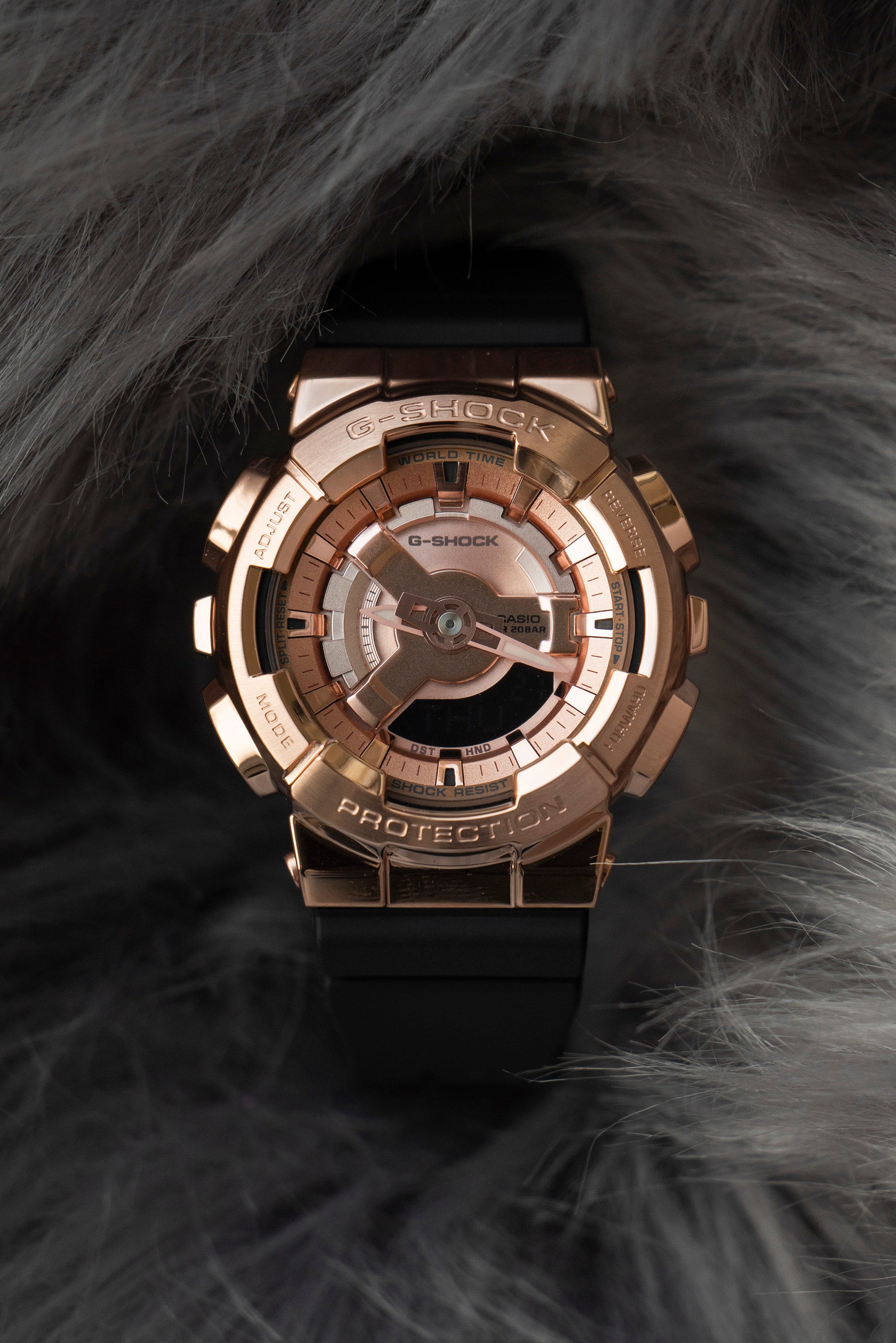 Casio g shock rose gold online watch